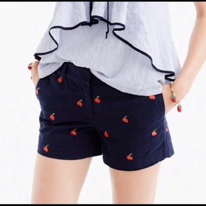 J Crew 4 inch Cherry shorts